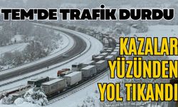 TEM'de trafik durdu, maddi hasarlı kazalar yüzünden yol tıkandı