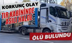 Tır kabininde asılı halde ölü bulundu