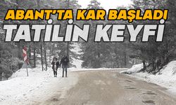 Abant'ta tatilin tadı karla çıkıyor