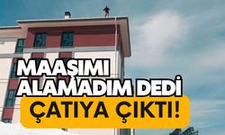 Maaşını alamadığını iddia eden işçi çatıya çıktı