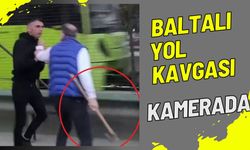 Baltalı yol kavgası kamerada