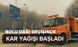 Bolu Dağı geçişinde kar yağışı başladı