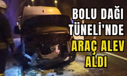 Bolu Dağı Tüneli'nde araç alev aldı