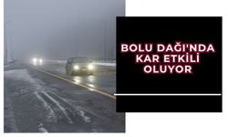 Bolu Dağı'nda kar etkili oluyor