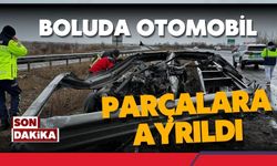 Boluda otomobil parçalara ayrıldı