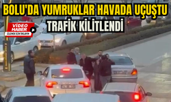 Bolu'da  yumruklar havada uçuştu: Trafik kilitlendi