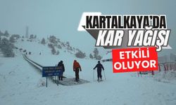 Kartalkaya’da kar yağışı etkili oluyor