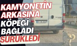 Köpeği kamyonetin arkasına bağlayıp sürüklediler!