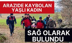 Arazide kaybolan yaşlı kadın sağ olarak bulundu