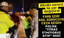 Alkollü sürücü ile yer değiştirdi, fark edip asıl sürücüye ceza kesen polise “İtiraz etmiyoruz ayıp” dedi