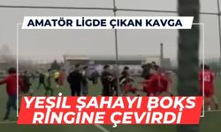 Amatör ligde çıkan kavga yeşil sahayı boks ringine çevirdi