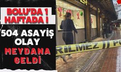 Bolu’da 1 haftada 504 asayiş olayı meydana geldi