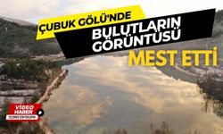 Çubuk Gölü'nde bulutların görüntüsü mest etti