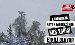 KARTALKAYA KAYAK MERKEZİ'NDE KAR YAĞIŞI ETKİLİ OLUYOR