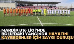 Mardin U16 Ligi'nde Bolu'daki yangında hayatını kaybedenler için saygı duruşu