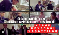 Öğrencilere hastanede ve evinde karne heyecanı yaşattılar