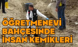 Öğretmenevi bahçesindeki kazıda insan kemikleri bulundu