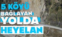 5 KÖYÜ BAĞLAYAN YOLDA HEYELAN