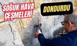 Soğuk hava çeşmeleri dondurdu