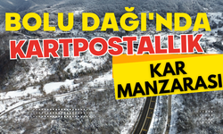 Bolu Dağı'nda kartpostallık kar manzarası