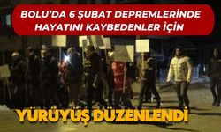 Bolu’da 6 Şubat depremlerinde hayatını kaybedenler için yürüyüş düzenlendi