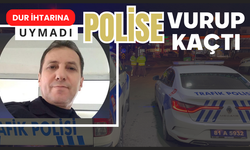 Dur ihtarına uymayadı, polise çarpıp kaçtı