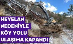 Heyelan nedeniyle köy yolu ulaşıma kapandı