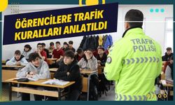 Öğrencilere trafik kuralları anlatıldı