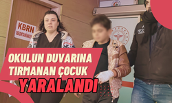 Okulun duvarına tırmanırken tel eline saplanan çocuk yaralandı