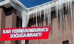 Kar yerini dondurucu soğuğa bıraktı: Çatılarda buz sarkıtları oluştu