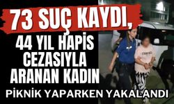 73 suç kaydı, 44 yıl hapis cezasıyla aranan kadın piknik yaparken yakalandı