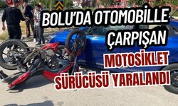 Otomobille çarpışan motosiklet sürücüsü yaralandı