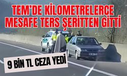 TEM’de kilometrelerce mesafe ters şeritten gitti: 9 bin TL ceza yedi