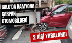 Bolu'da kamyona çarpan otomobildeki 2 kişi yaralandı