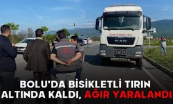 Bolu'da bisikletli tırın altında kaldı, ağır yaralandı
