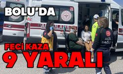 Bolu'da hafif ticari araç ile otomobilin çarpıştığı kazada 9 kişi yaralandı