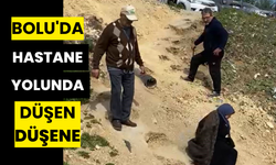 Bolu'da hastane yolu çilesi, düşen düşene