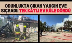 Odunlukta çıkan yangın eve sıçradı: Tek katlı ev küle döndü