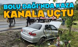 Bolu Dağı'nda otomobil kanala uçtu 3 yaralı