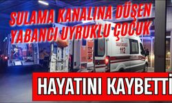 Sulama kanalına düşen yabancı uyruklu çocuk hayatını kaybetti