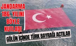Jandarma 186. yılını böyle kutladı: Gölün içinde Türk bayrağı açtılar