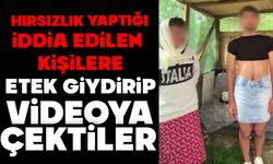 Hırsızlık yaptığı iddia edilen kişilere etek giydirip video çektiler