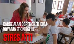 Karne alan öğrenciler kum boyama etkinliği ile stres attı