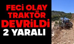 Traktör devrildi: 2 yaralı