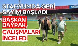 Stadyumda geri sayım başladı Başkan Bayrak, çalışmaları inceledi