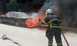 Park halindeki Mercedes alevlere teslim oldu