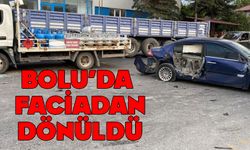 Bolu'da tüp yüklü kamyon kaza yaptı, faciadan dönüldü