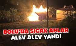 Bolu’da alevler geceyi aydınlattı