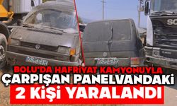 Bolu'da hafriyat kamyonuyla çarpışan panelvandaki 2 kişi yaralandı
