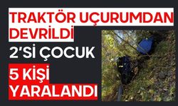 Traktör uçurumdan devrildi: 2’si çocuk 5 kişi yaralandı